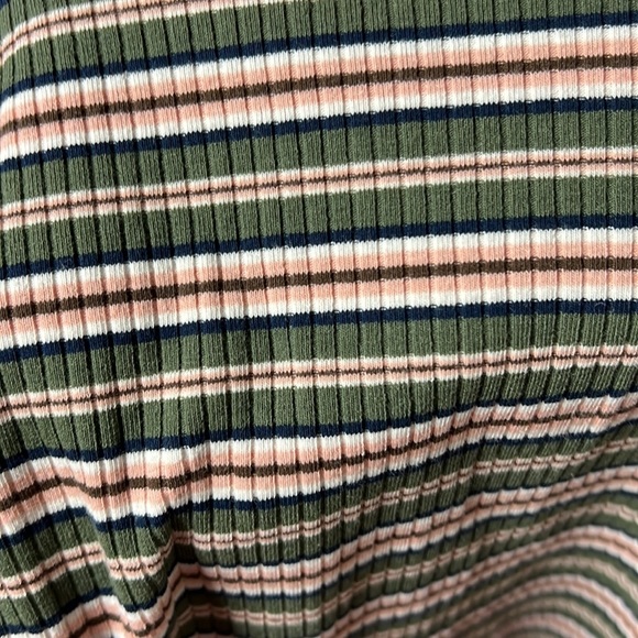 No Boundaries Mini Skirt Stretch Striped Juniors Size L 11 13 Green Pink - Picture 4 of 6